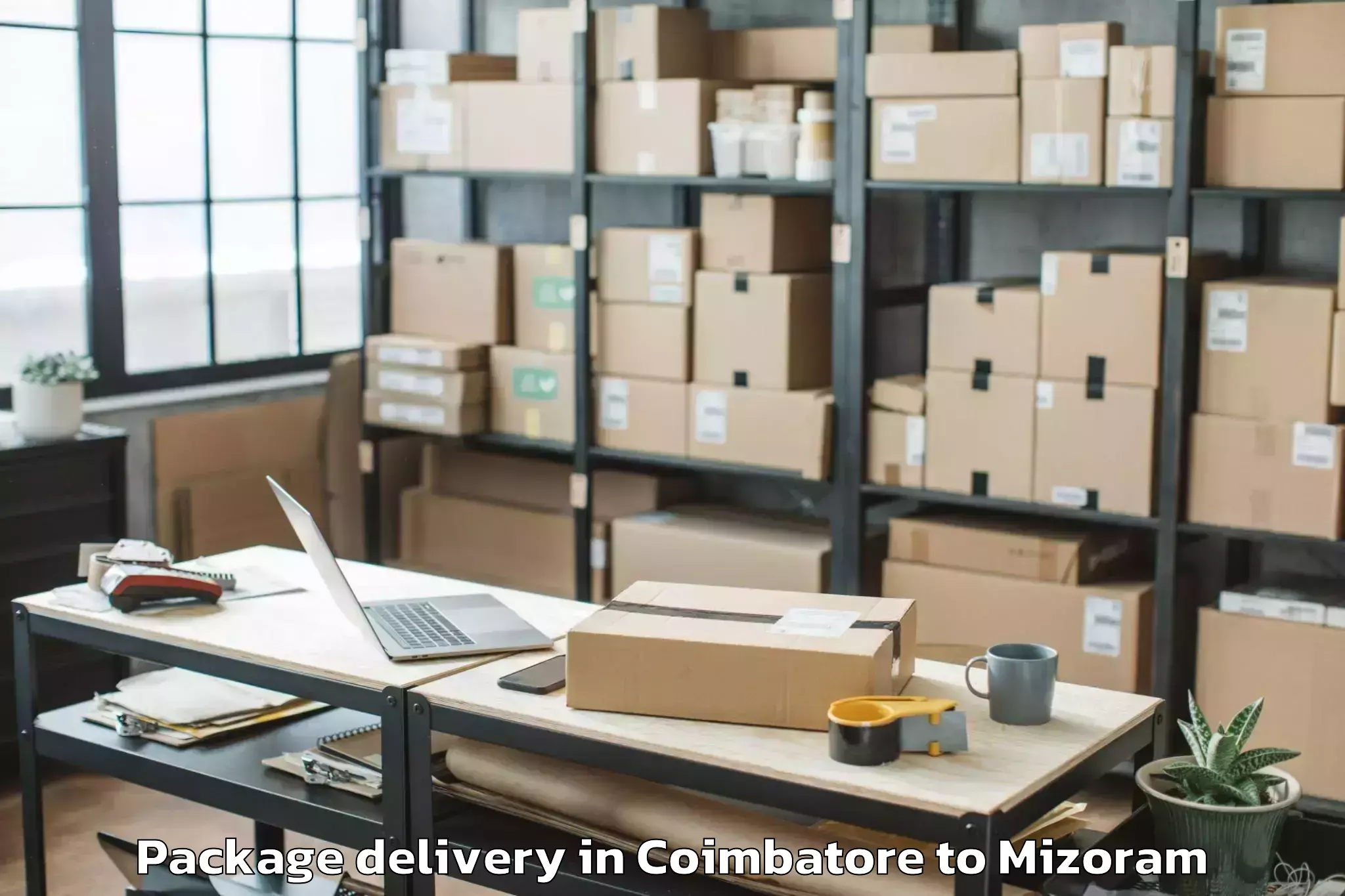 Top Coimbatore to Mizoram University Aizawl Package Delivery Available